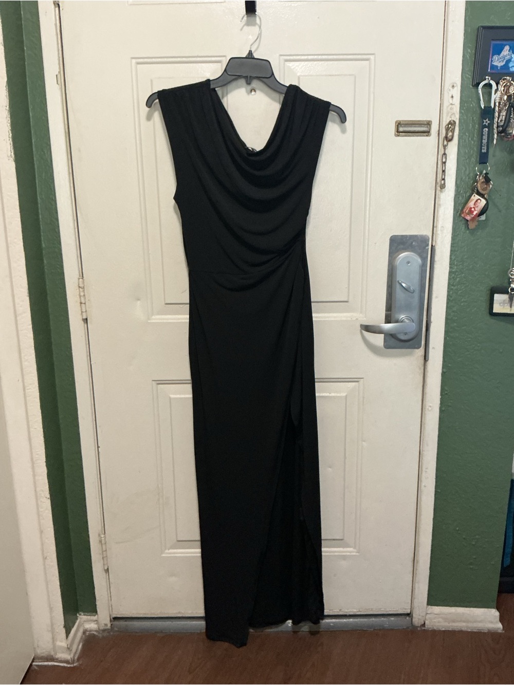 Fashion Nova Black Sleeveless Draped Maxi Dress